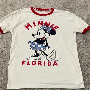 Retro Disney Minnie Mouse Florida T-Shirt - White, Red, and Blue